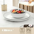 thumbnail image 5 of Ollieroo Kitchen Plates and Bowls Sets, 12 Pieces Porcelain Dinnerware Set for 4, Handmade Ceramic Dish Set wtih Black Rim, Ceramic Dishware Dishes Microwave and Dishwasher Safe, 5 of 9