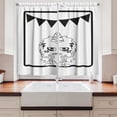 thumbnail image 2 of Ambesonne Comic Kitchen Curtains, Outline Monster Party Flags, 55"x24", Charcoal Grey, 2 of 3