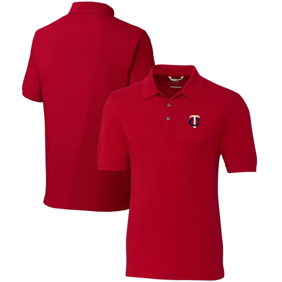 Men's Cutter & Buck Red Minnesota Twins Big & Tall Advantage Tri-Blend Pique Polo
