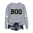 thumbnail image 4 of CONZONE Halloween Womens Sweatshirts Letter Ghost Graphic Oversized Sweatshirt for Women Spooky Season Fall Winter Pullover Tops, 4 of 5