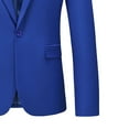 thumbnail image 3 of mihongmao Men Suits 2 Piece Sets for Men Fashionable Solid Color Lapel Long Sleeved Business Pocket Button Wedding Suit Jacket Blue XL, 3 of 4