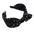 thumbnail image 2 of CXHEGBEJ Wide Wide Headbands Hoop Dot‌ Print Bow Knot Hairband For Women Headwear Fashion Knotted Headbands Headdress Hair Accessory Casual Daily Wear Black, 2 of 4