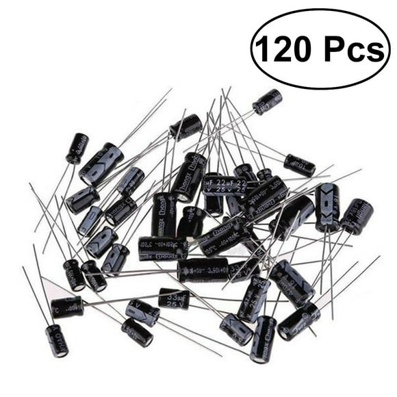UPGRATOR 120pcs Black Electrolytic Capacitor Set Aluminum Electronics Components for Students