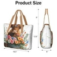 thumbnail image 3 of Tote Bag for Women - Highland Cow with Flowers Shoulder Bag - Large Utility Work Duffle Bag with Zipper Handbag for Travel, Work, Sprots, 3 of 5