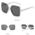 thumbnail image 3 of B-696 White Ladies' Personalized Wide Border Large Frame T-Shaped Large Frame Personalized Sunglasses #1i641, 3 of 3