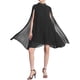 thumbnail image 1 of Vestido de capa de gasa para mujer Inspire Chic, vestido con mangas de capa fluidas y plisadas, color negro, talla M, 1 of 6