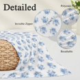 thumbnail image 3 of Blue Floral Body Pillow Cover 20 x 60 Inch Decorative Pillow Cover Rustic Leaves Flowers Country Botantical Lumbar Pillowcase Seasonal Rectangle Cushion Case for Couch Sofa Bed Living Room, 3 of 9