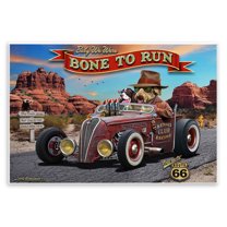Stupell Industries Bone to Run Dogs Transportation Painting Unframed Art Print Wall Art, 15 x 10