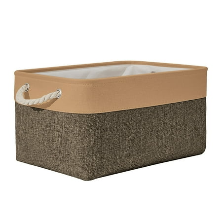 

Njspdjh Zipper Storage Bags for Clothes Flax Storage Box 1pc Collapsible Fabric Storage Baskets With Handles For Cabinets Wardrobe Shelves Clothes Toys Towel Bathroom