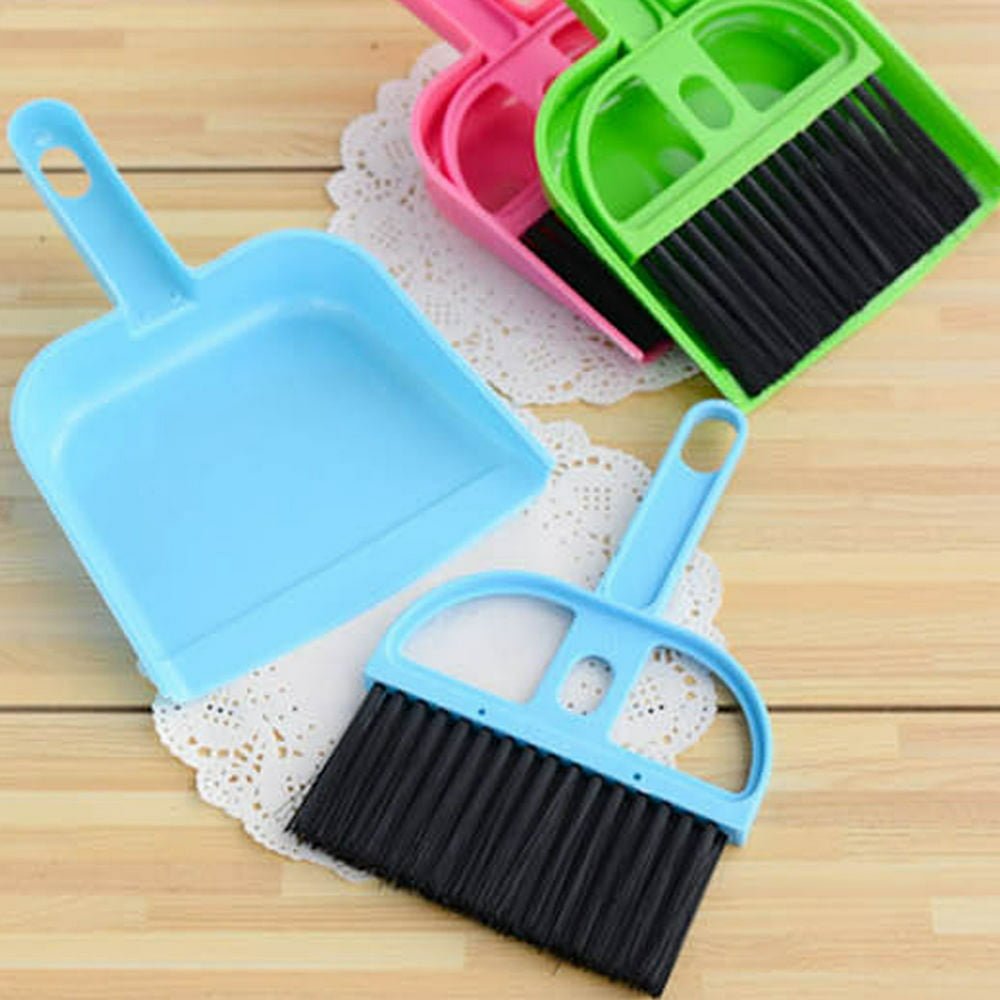 Yesbay Mini Plastic Hand Kitchen Dustpan and Brush Desk Cleaning Sweeper Dust Pan SetRandom