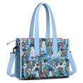thumbnail image 2 of Teacher Tote Bag,Dog with Pioneer Flower Teacher Utility Tote Bag,Large Work Tote Bags for Women with Multiple Pockets,Top Zipper Closure,13.8x10.6x6.7 Inch, 2 of 5