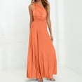 thumbnail image 2 of NXMZXB Dresses for Bridesmaids,Wedding Guest Dresses for Women,Plus Size Wrap Dress Long Maxi Convertible Multiway Dress Orange M, 2 of 9