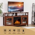 thumbnail image 5 of Gymax 58'' Fireplace TV Stand W/18'' 1500W Electric Fireplace up to 65'' Walnut, 5 of 10