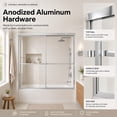 thumbnail image 5 of Niveal 55"-59" W x 56" H Framed Double Sliding Tub Door Clear Glass,Silver Finish, 5 of 13