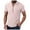 Pink, variant on European Solid Color Summer Jacquard Button Open Neck Men Casual Loose Business Trend Foreign Trade Sports Short Sleeved T Shirt