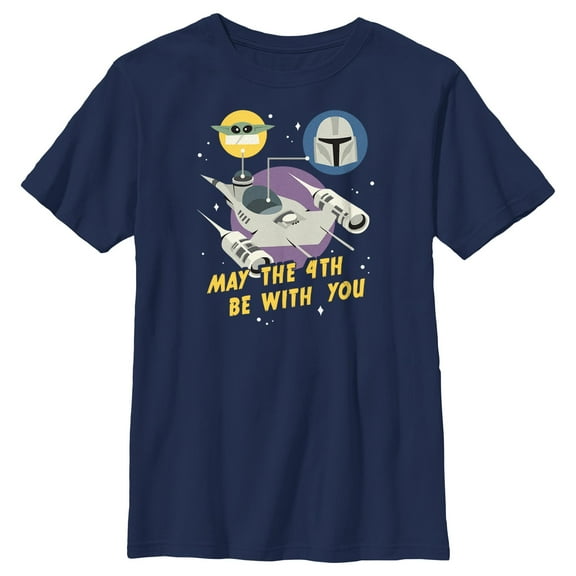 Boy's Star Wars: The Mandalorian May the Fourth Mando and Grogu Graphic T-Shirt