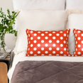 thumbnail image 2 of KLL Orange And White Polka Dot1 Pattern Silk Pillowcase for Hair and Skin Standard Size 20"X 30" Soft Breathable Pillow Covers for Sleeping, 2 of 6