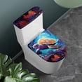 thumbnail image 2 of HELLHERO Sea ​​Turtle Stylish Gifts Polyester Fabric Toilet Seat Covers, Universal, Fits All Toilet Shapes 17"x21" Adjustable, Dustproof, 2 of 5