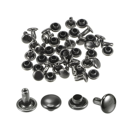

20 Sets Leather Rivets Dim Gray 6mm Double Cap Brass Rivet Studs