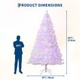 thumbnail image 2 of CazToi Árbol de Navidad Preiluminado 4.5/6/7.5/9 Pies 150/250/450/800 Luces Cálidas Diseño Lápiz con Nieve Base Plegable Decoración Hogar Oficina, 2 of 9