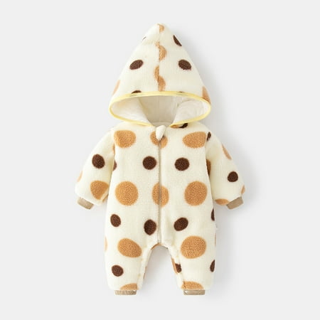 

Baby Cotton And Velvet Jumpsuit For Autumn And Winter Babies Go Out For Winter Padded Climbing Clothes For Children To Wear Cotton-padded Clothes Outside Yellow 90 cm