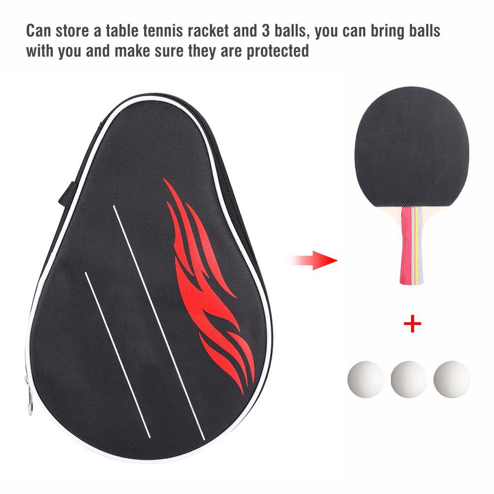 Bocotoer Ping Pong Paddle Bag Table Tennis Racket Case Pingpong Racket Bat Bag with Balls Pouch Single shell package