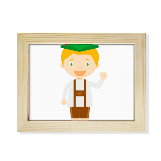 Green Brown Germany Cartoon Desktop Photo Frame Picture Art Decoration Painting 6x8 inch
