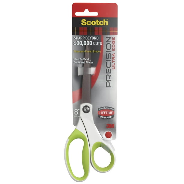 Scotch Precision Ultra Edge Scissors, 8 Inches, Straight, Green