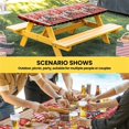 thumbnail image 6 of Christmas Table Cloths for 5 Foot Rectangle Tables, Gnomes Poinsettia Wooden Grain Red Black Plaid Patio Waterproof Elastic Fitted Tablecloths, Washable Rectangular Table Cover for Camping, 6 of 8
