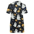 thumbnail image 3 of Hvot&aat Halloween Pajamas Women Sets Silk Satin Ghost Graphic Cute Sleepwear Short Sleeve Shirts and Shorts Sets, 3 of 7