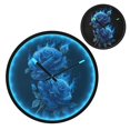thumbnail image 2 of Indoor 12' Voice-Activated Luminous Decoration Wall Clock With LED Night Light Rose Flame, 2 of 8