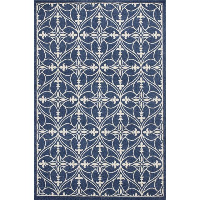 HomeRoots 353456 3 ft. 3 in. x 4 ft. 11 in. UV-Treated Polypropylene Denim Area Rug