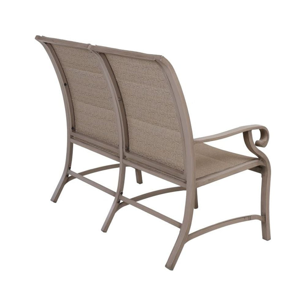 Kepooman Outdoor Garden Patio Double Seat Bench Chair Loveseat with Armrest, Rose Gold Kepooman Outdoor Garden Patio Double Seat Bench Chair Loveseat with Armrest, Rose Gold