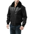 thumbnail image 2 of Landing Leathers Men Premium Navy G-1 Goatskin Leather Flight Bomber Jacket (Regular and Big & Tall), 2 of 6