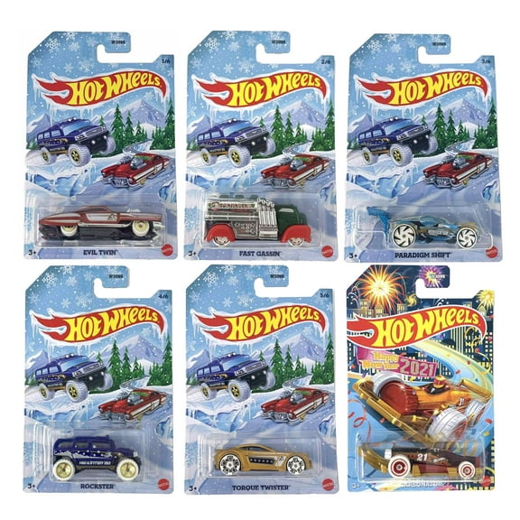 Hot Wheels 2020 Holiday Hot Rods Complete Set, 6 Cars, Adult, Metal