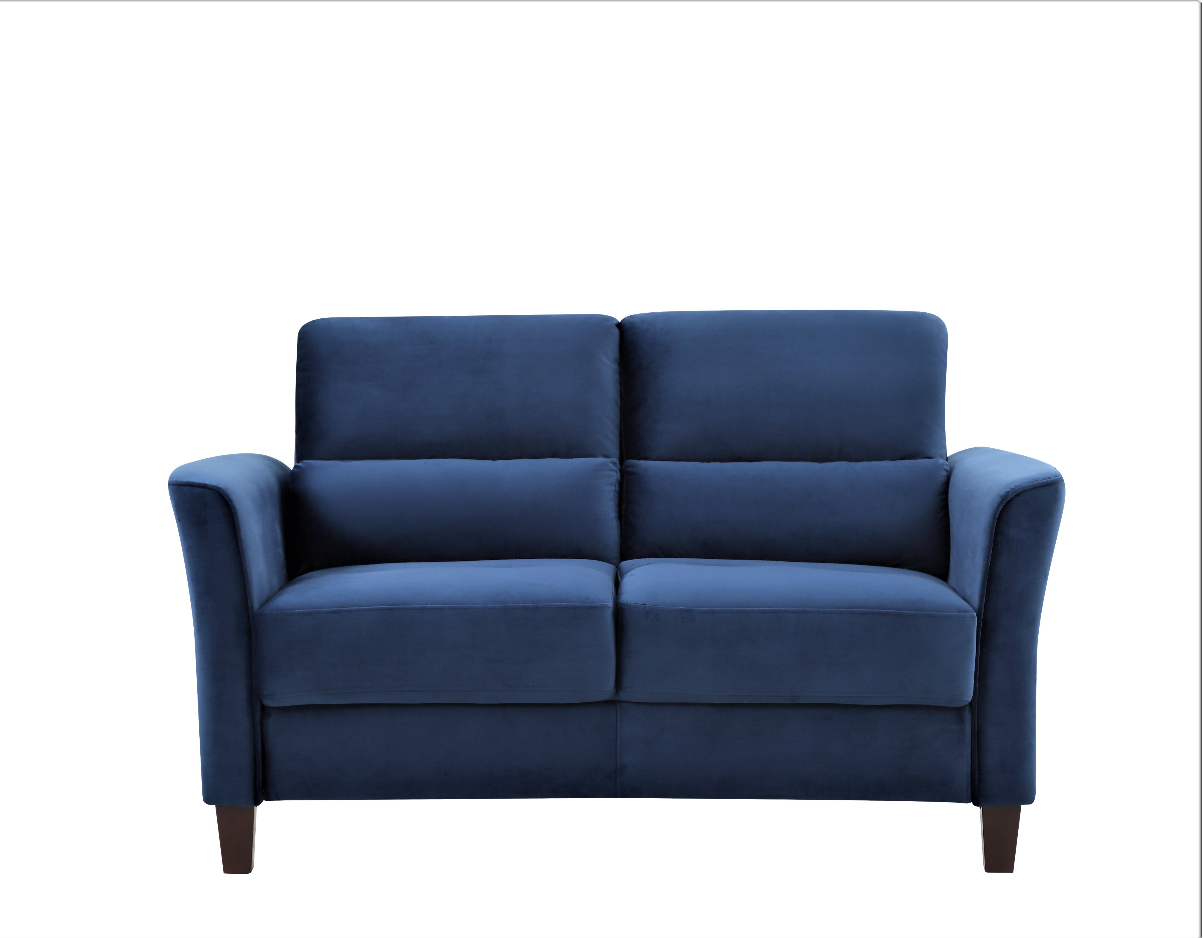 Uspridefurniture Aalt 57.88" Velvet Square Arm Loveseat,Blue
