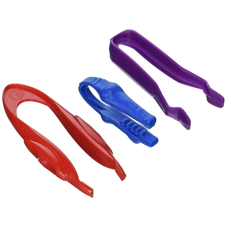 3 CHUNKY Safety Plastic Tweezers for Children - Fine Motor Tools, Occu