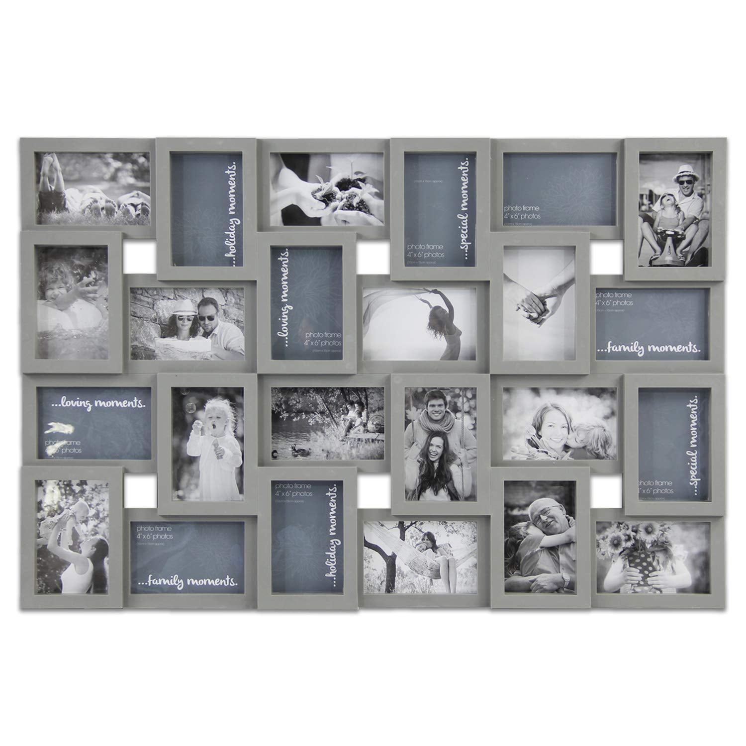 Black 8 Opening Photo Collage Set of 2 Wallniture Aries Vertical Wall Decor Picture Frames 4x6 Inch