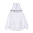 thumbnail image 6 of Favoffer Kids' Spring Fall Solid Hooded Sweatshirt Long Sleeve Cute Ear Detail Soft Fleece, Casual Travel Play Home, 2-15Y, 6 of 8
