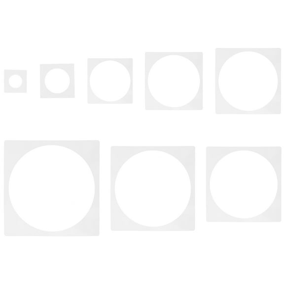 WHAMVOX 8pcs Diy Plastic Circle Templates For Painting Reusable Stencils For Crafts Scrapbooking Easy-To-Use Geometry Shape Stencils For Art Projects
