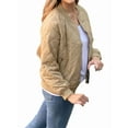 thumbnail image 3 of Women'S Barn Jacket Casual Coat Zip Up Spring Fall Clothes with Pockets Camel Color S, 3 of 7