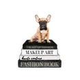 thumbnail image 2 of Amanda Greenwood 23x32 Gold Ornate Wood Framed with Double Matting Museum Art Print Titled - Bookstack Frenchie II, 2 of 4