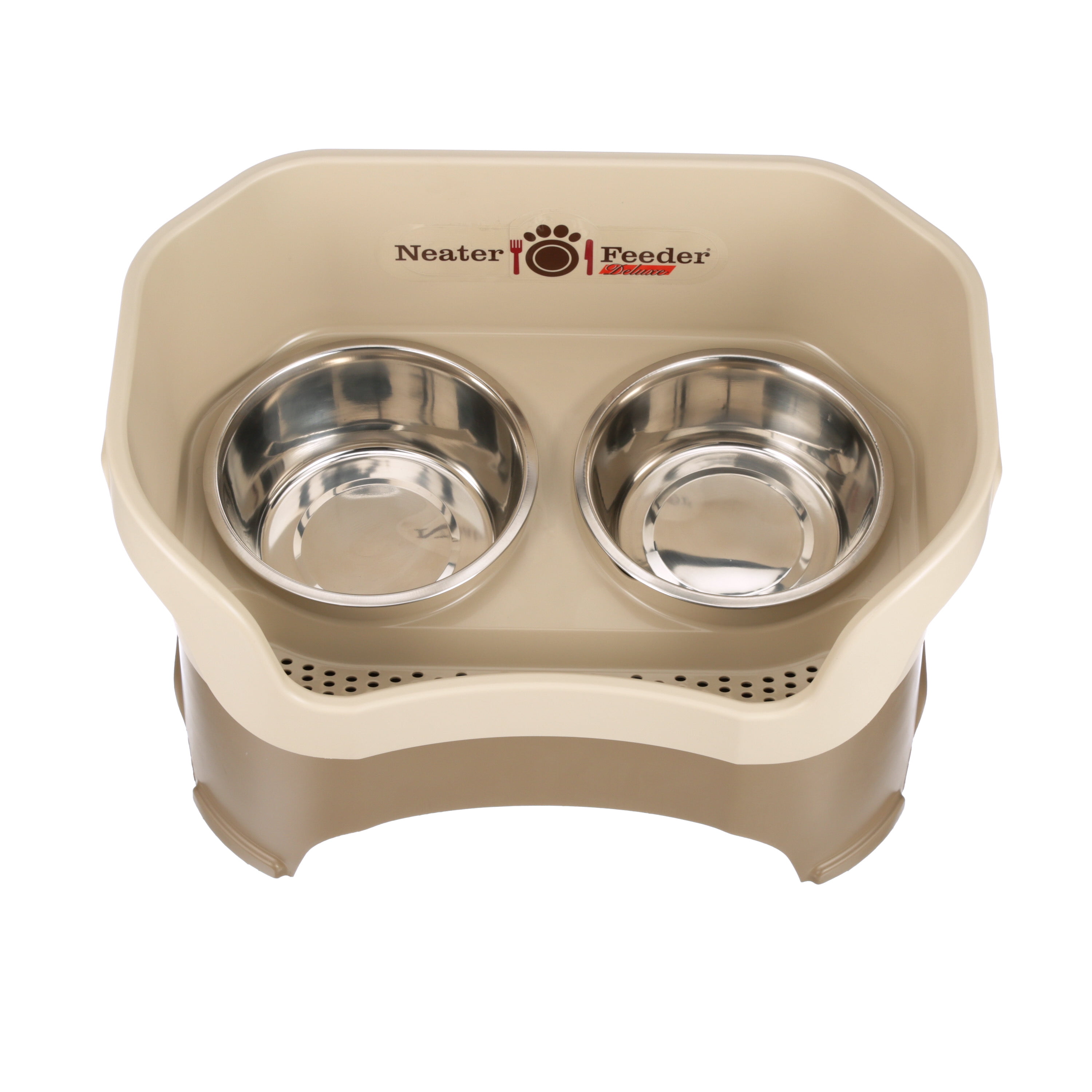 Neater Pets Neater Feeder Deluxe Mess-Proof Elevated Food & Water Bowls for Large Dogs, Cappuccino