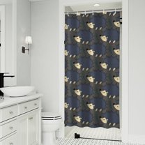 Cute Hedgehog Pattern Shower Curtain 36"x72" ,Bathroom Decorative Shower Curtains Set with 12 Hooks,Modern Waterproof Washable Shower Curtain