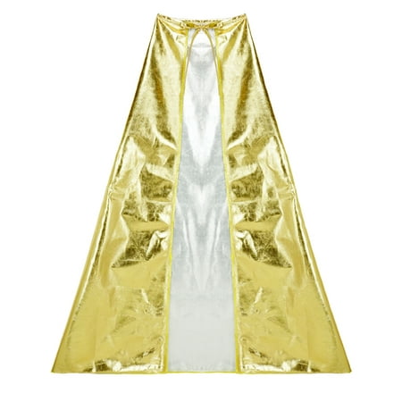 Seasonstrading Shiny Metallic Gold Cape - Superhero Magician King Princess Costume Party
