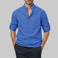 thumbnail image 2 of Men Blouses Short Sleeved Dress Shirt Men Dress Shirts for Regular Shirt with Clothes for Casual Mens Shirts Covington Rough T Mens Tie And Satin Blue M, 2 of 4