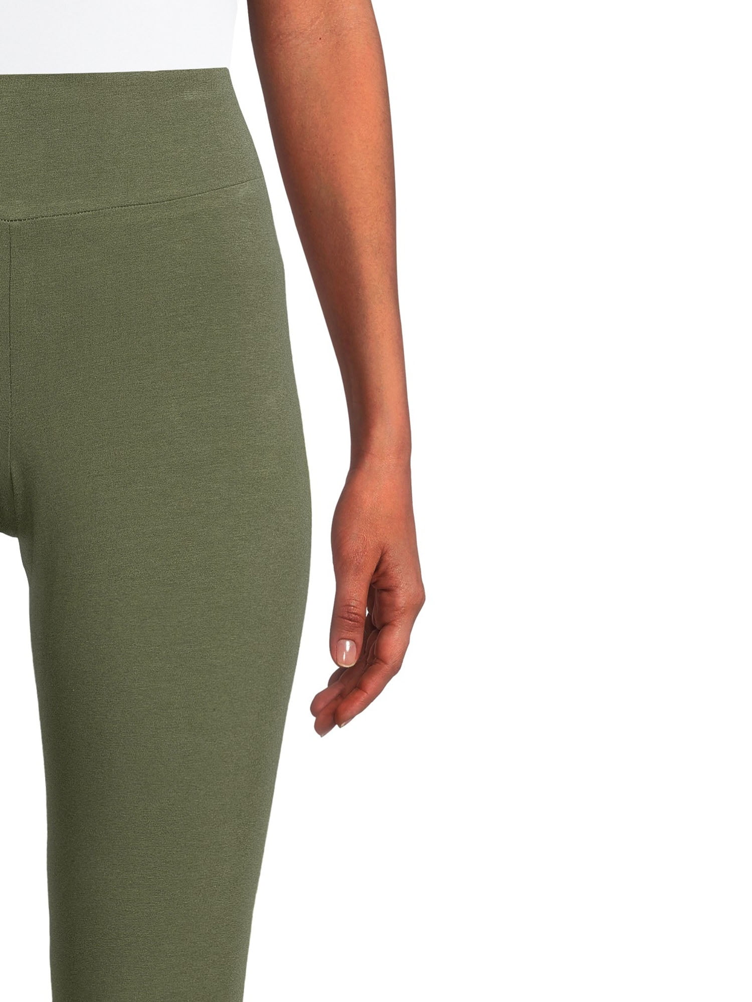 Time And Tru Women's High Rise Ankle Knit Leggings, 27" Inseam, Available in 2-Pack