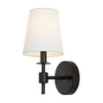 thumbnail image 6 of SAFAVIEH Dalany LED Black Iron Wall Sconce with White Cotton Shade, Set of 2, 6 of 10