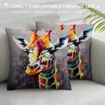 thumbnail image 3 of Creowell Giraffe Graffiti Art Pillow Covers for Couch Sofa Indoor Outdoor Square Style Home Decor 1PC 12x12in, 3 of 5