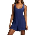 thumbnail image 3 of Roncen Women's Sleeveless Jumpsuit - Short Adjustable Button Solid Color Romper with Pockets, 3 of 7